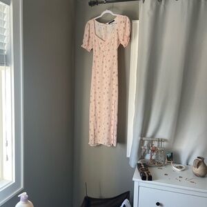 Floral Pink Midi Dress